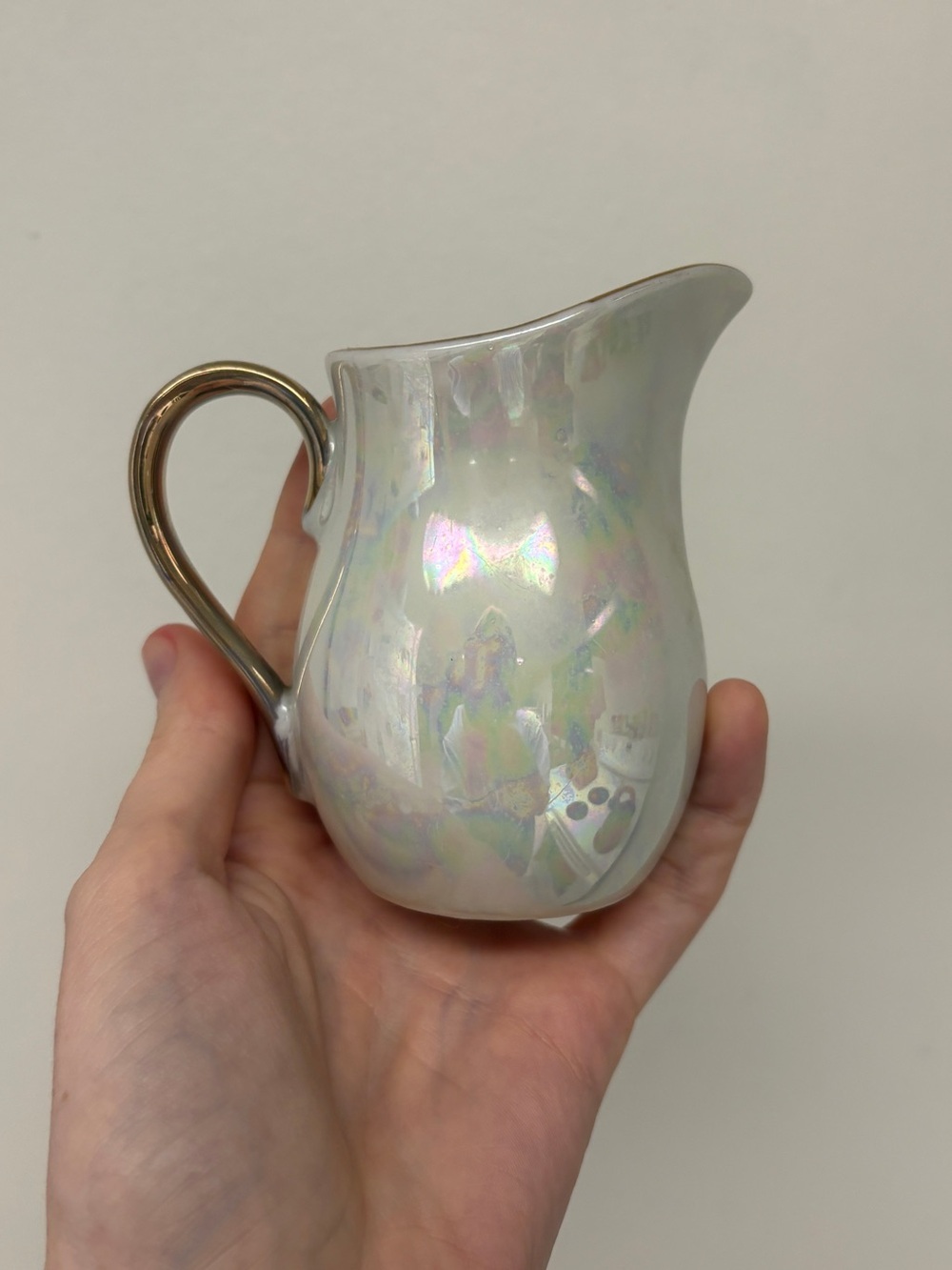 GC Japan Iridescent Creamer with Gold Handle